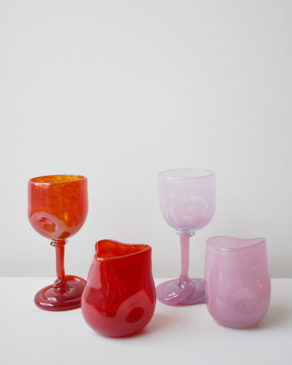Thaw - Verre à vin recyclé rose