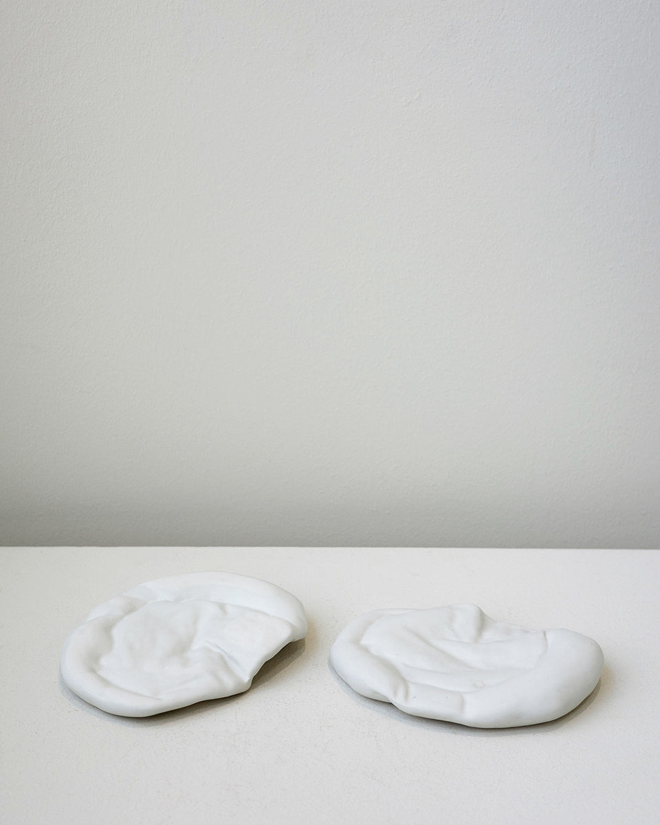 Attention ! Ce sous-verre se dégonfle - Lot de 2 sous-verres en blanc mat