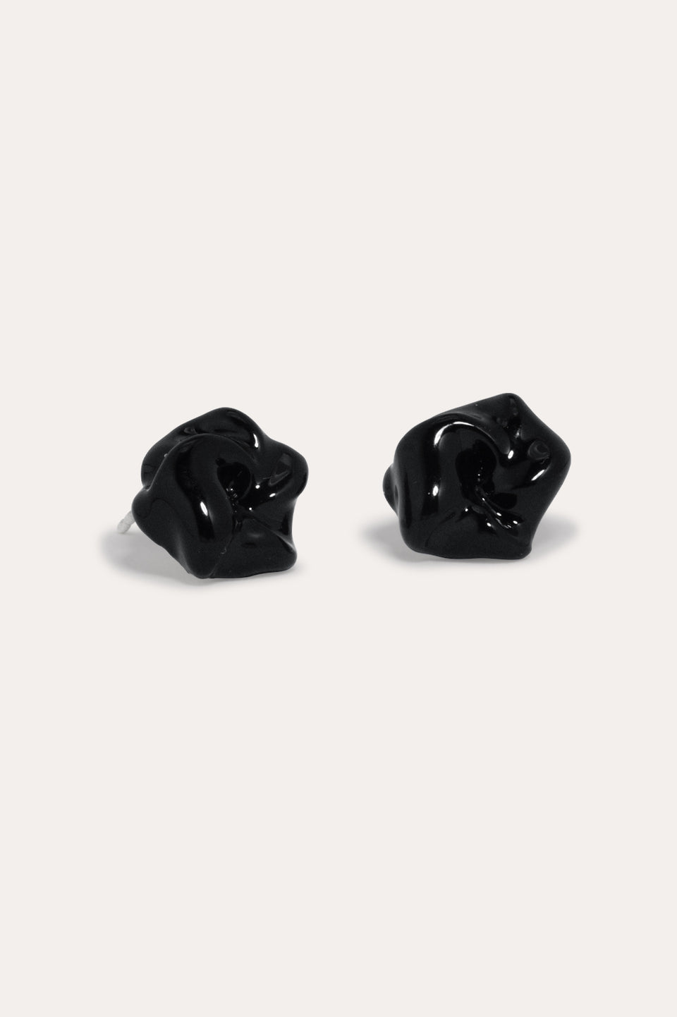 The Depths of Time - Black Enamel and Recycled Silver Earrings