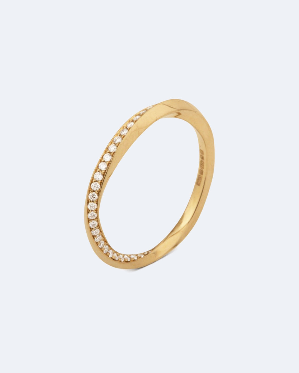 Les phases de la Lune - Bague en or jaune 18 carats et diamants