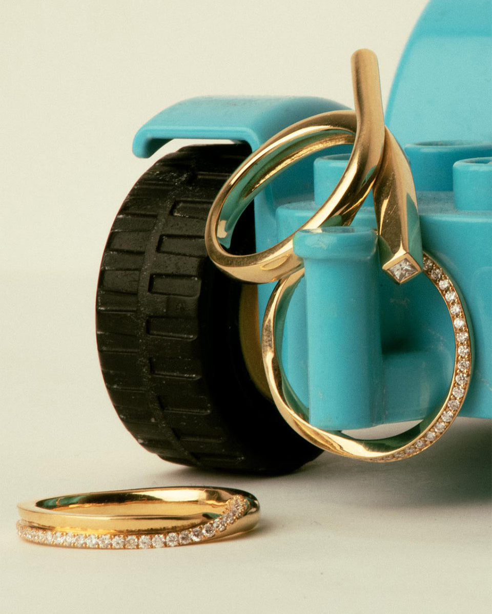 Les phases de la Lune - Bague en or jaune 18 carats et diamants