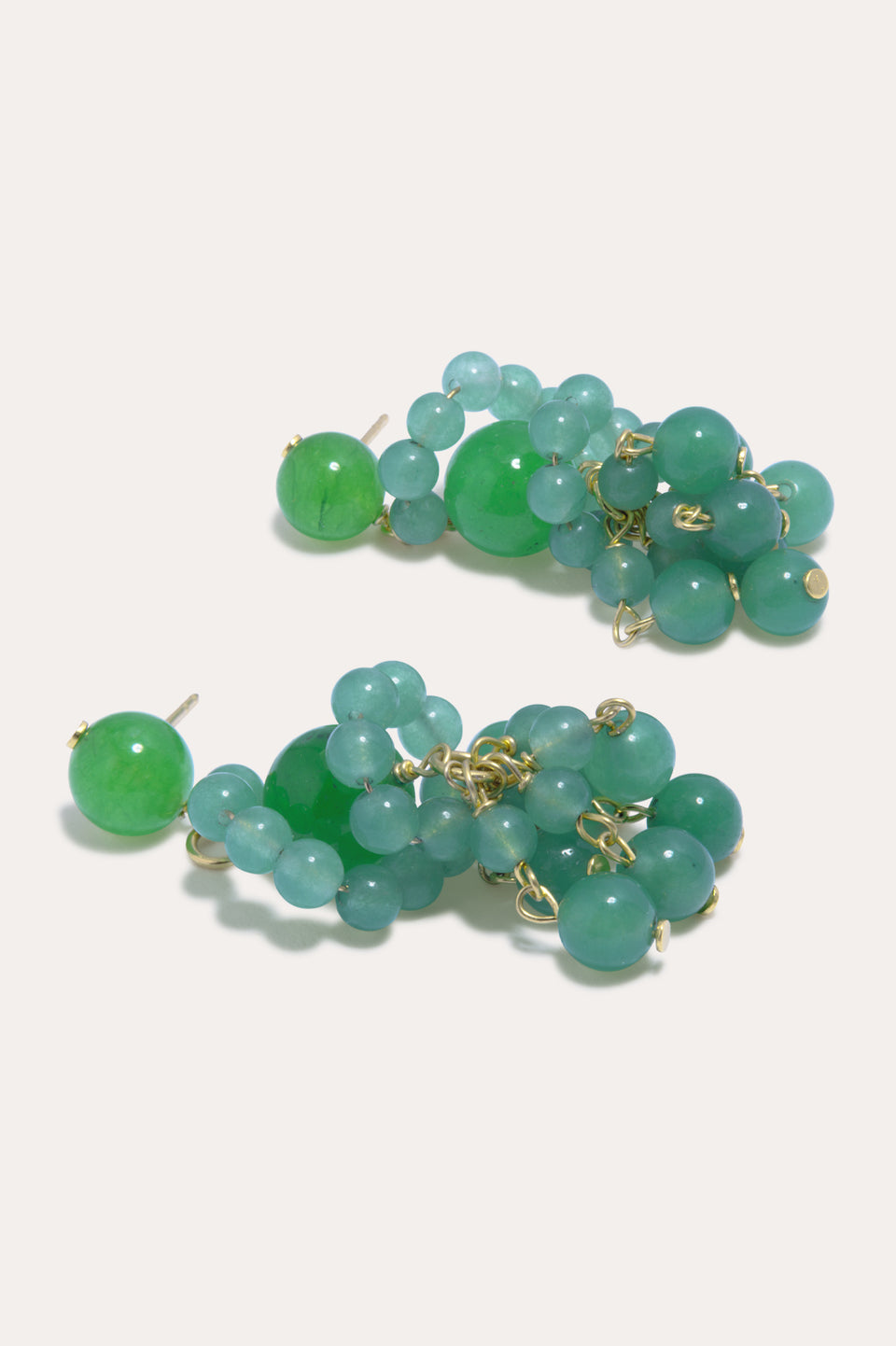 The Aftertaste of a Dream - Green Quartz and Recycled Gold Vermeil Earrings.