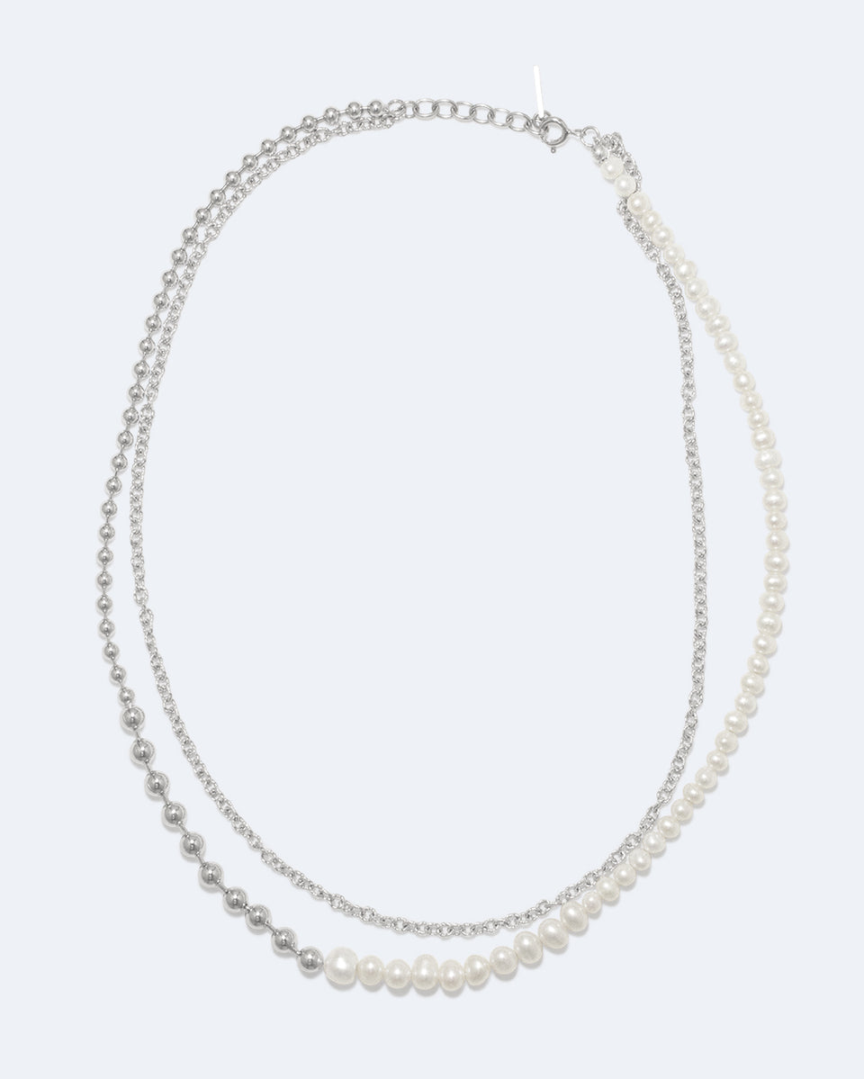Mers oubliées - Collier en perles et argent sterling
