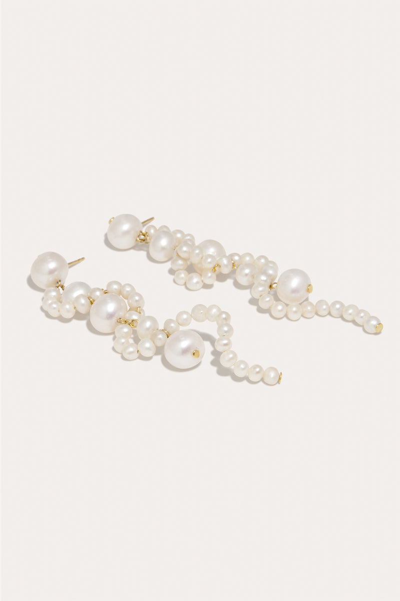 The Mist - Pearl and Recycled Gold Vermeil Earrings | Completedworks