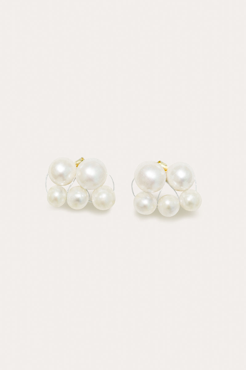 Universal Code - Pearl and Recycled Gold Vermeil Earrings