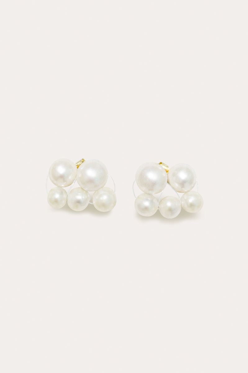Universal Code - Pearl and Recycled Gold Vermeil Earrings