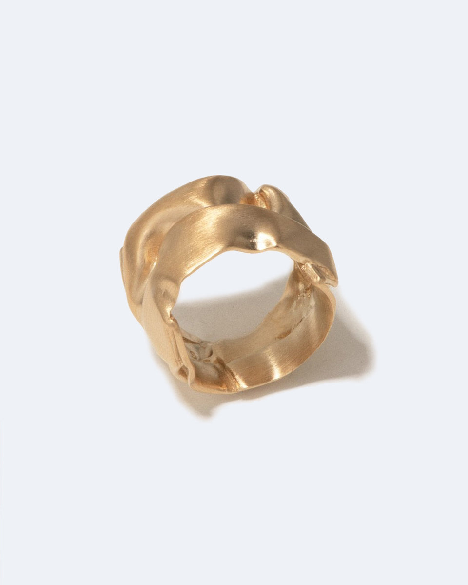Crunched: A Tale of Abandoned Legal Strategies - Recycled Gold Vermeil Ring