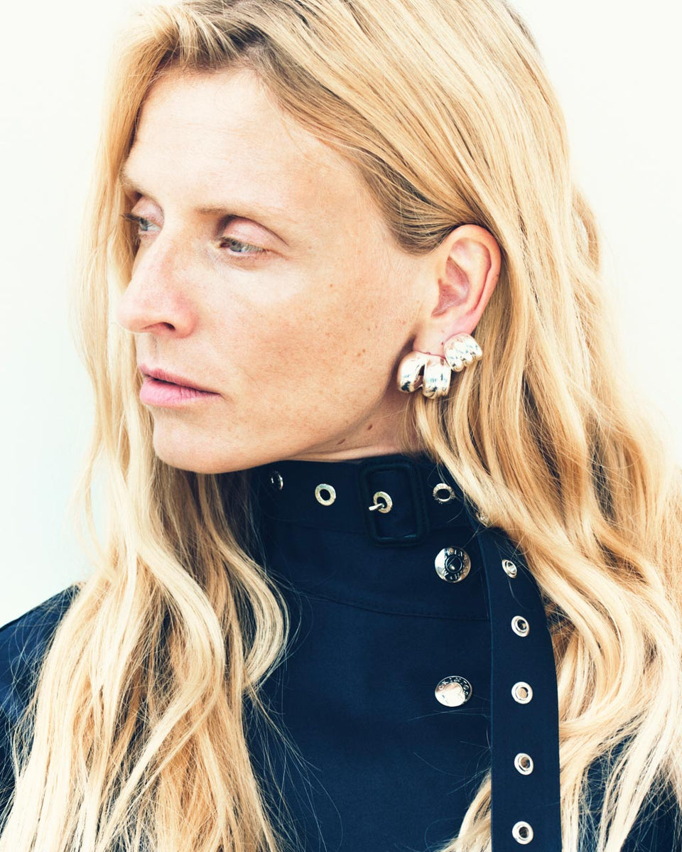H93 - Boucles d'oreilles en résine verte et argent recyclé