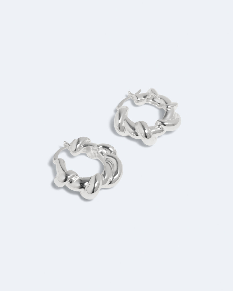 H93 - Boucles d'oreilles en résine verte et argent recyclé