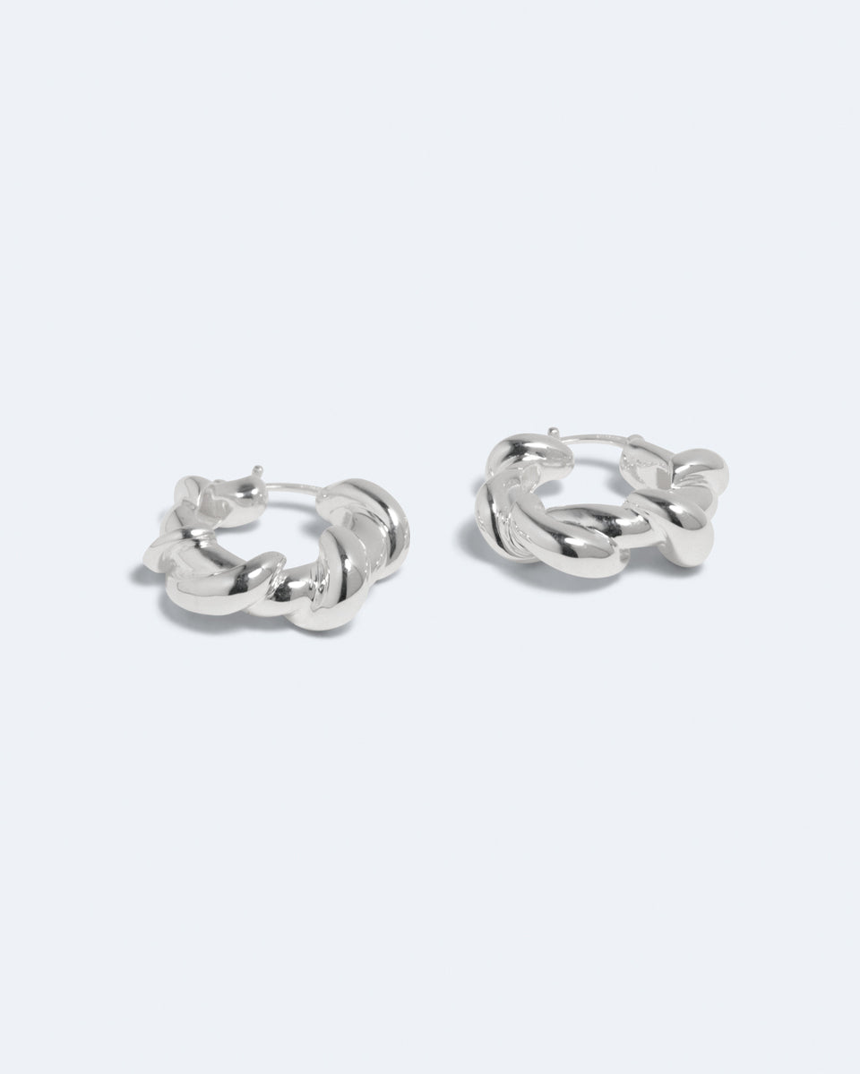 H93 - Boucles d'oreilles en résine verte et argent recyclé