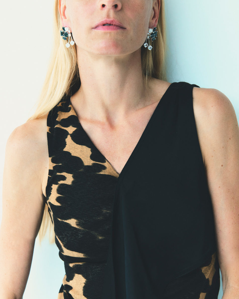 H93 - Boucles d'oreilles en résine verte et argent recyclé