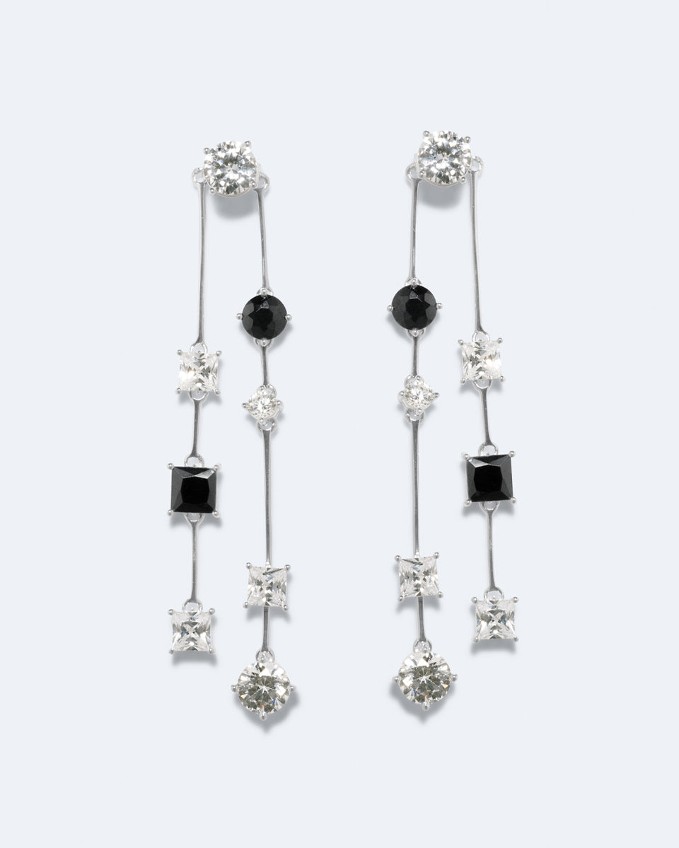 H93 - Boucles d'oreilles en résine verte et argent recyclé