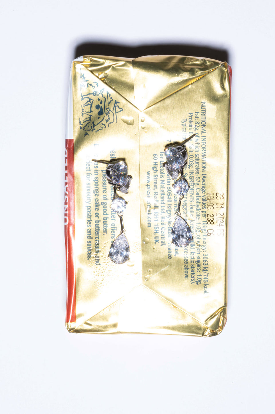 The Torrents That Flow Under The Ice - Zirconia and Recycled Silver Earrings