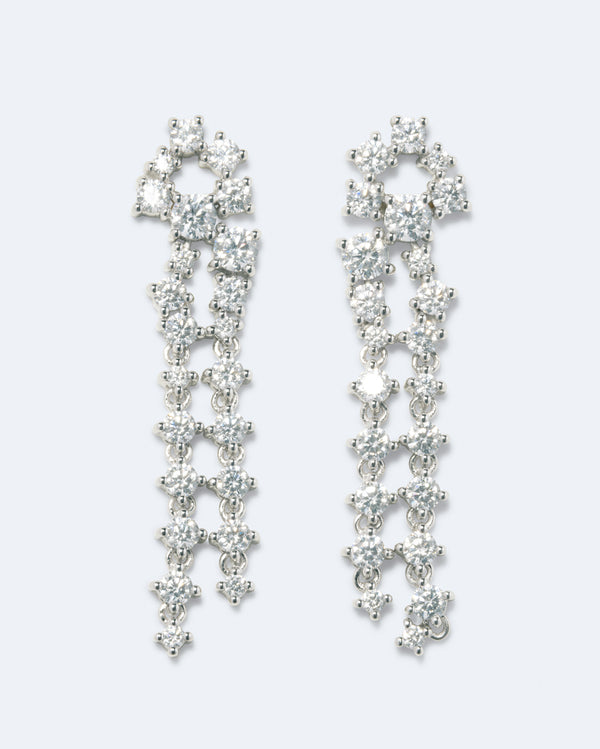 Dropping Light - 14 Carat White Gold and Diamond Earrings