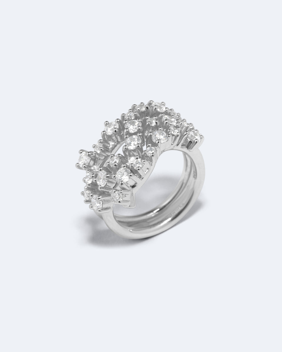 Goutte de lumière - Bague en zirconium et argent recyclé