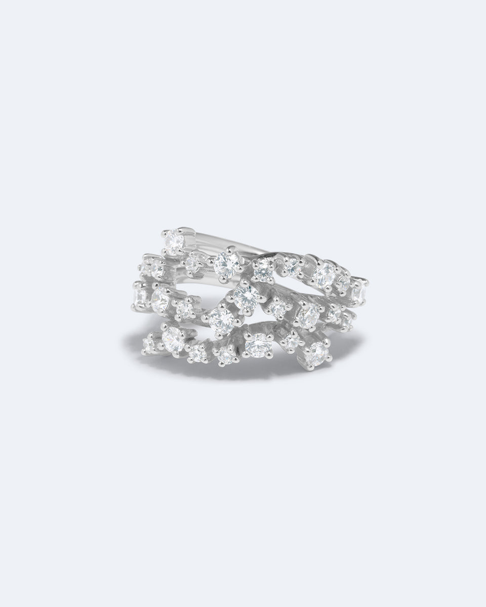 Goutte de lumière - Bague en zirconium et argent recyclé