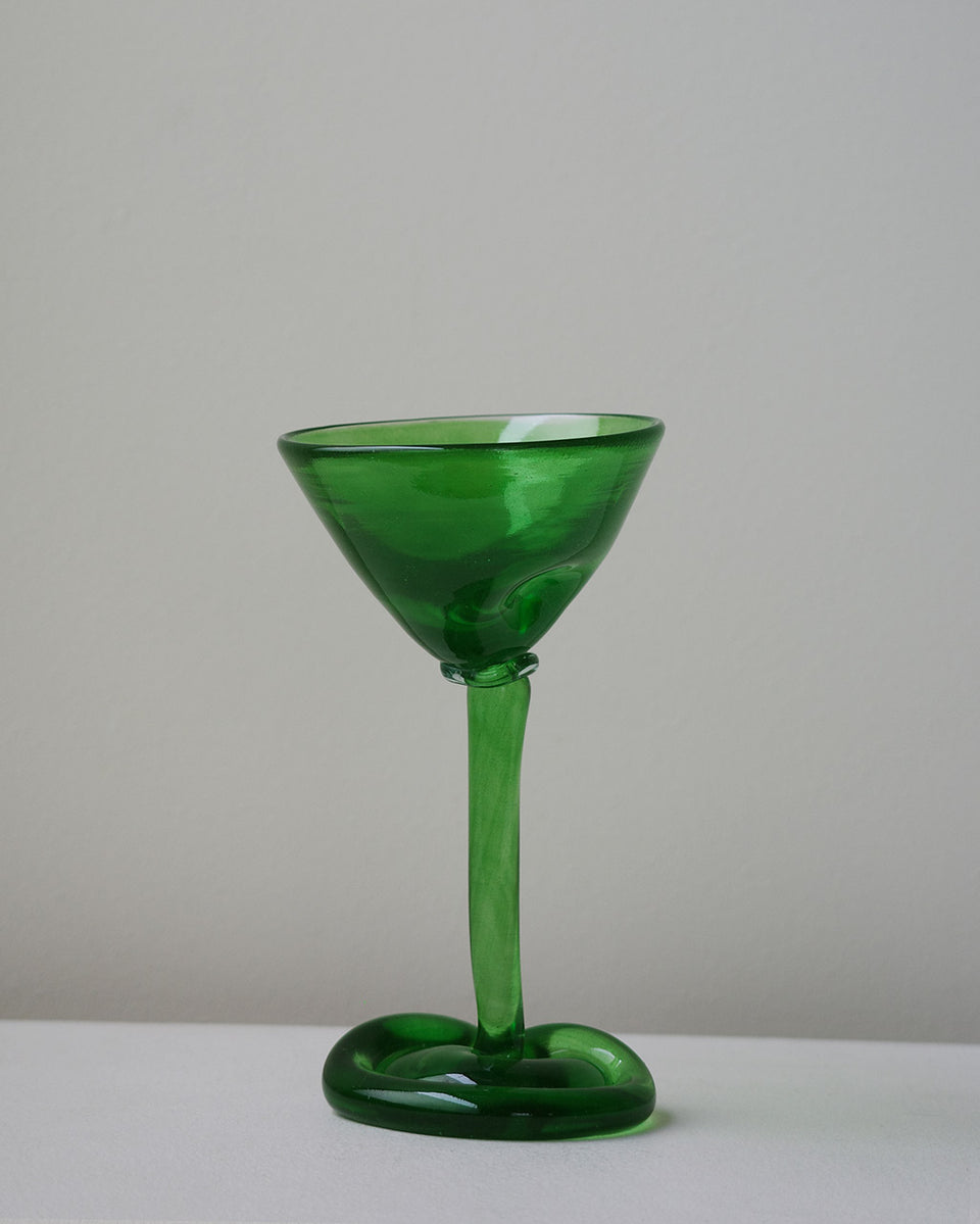 Thaw - Recycled Martini Glass in Leaf Green