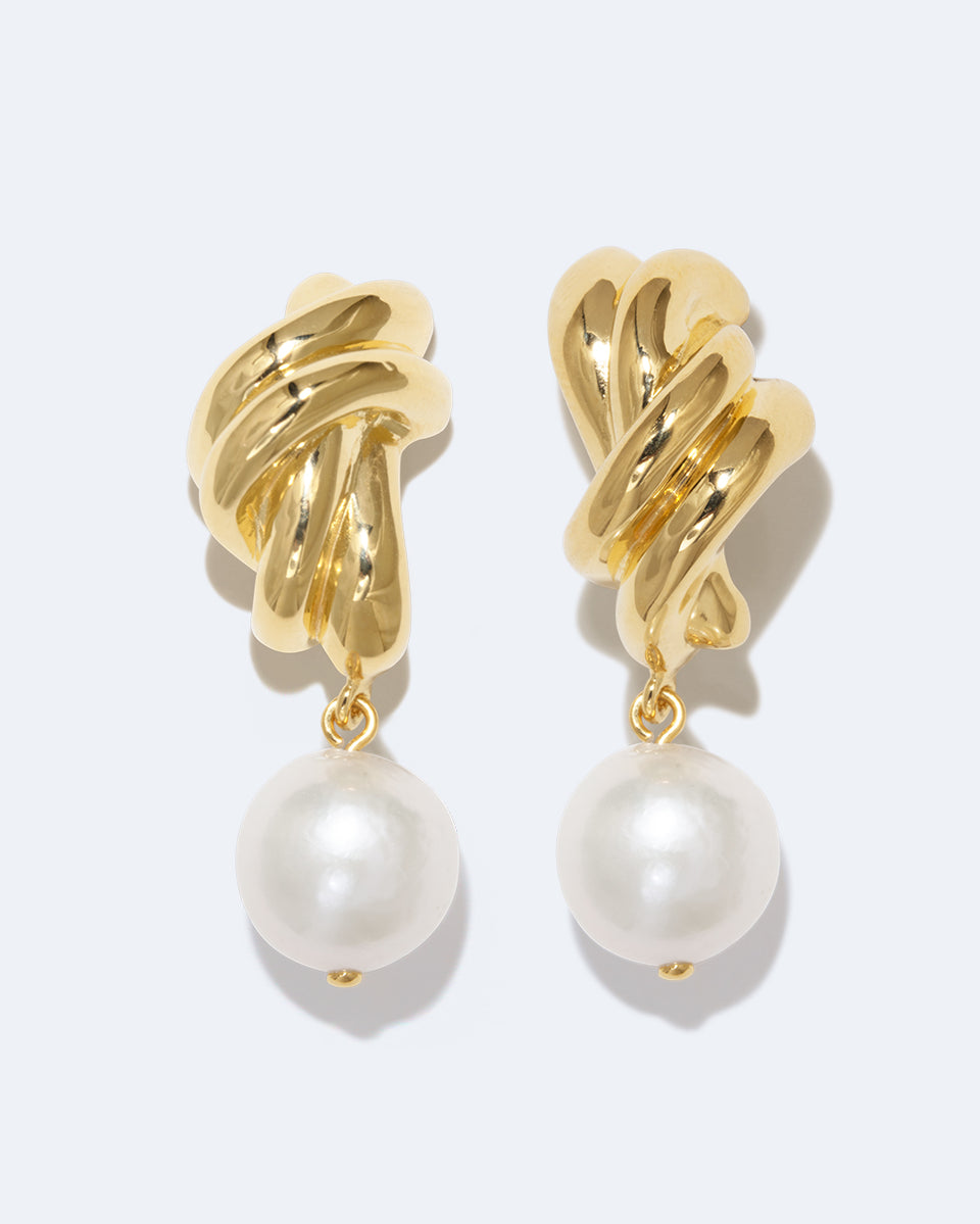 R2199 - Boucles d'oreilles perles et vermeil en or recyclé