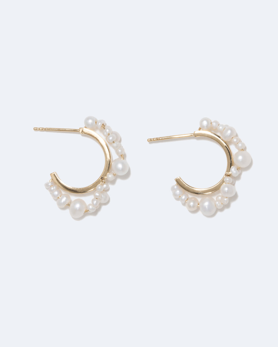 Stratus - Boucles d'oreilles perle et vermeil