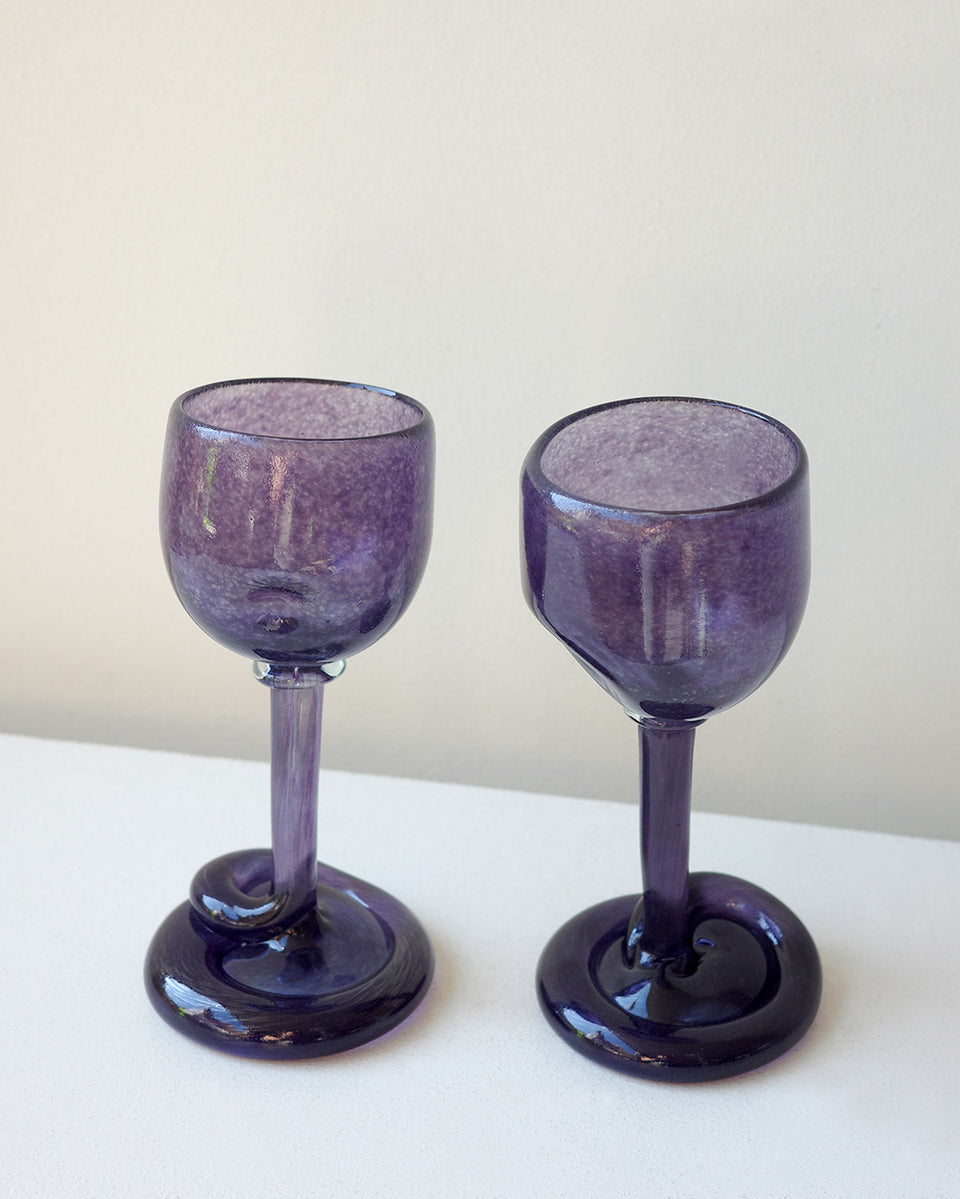 Thaw - Set of 2 Recycled Wine Glass in Purple