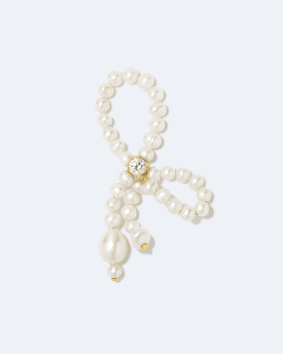 The Tender Grip - Pearl and Zirconia Recycled Gold Vermeil Ring