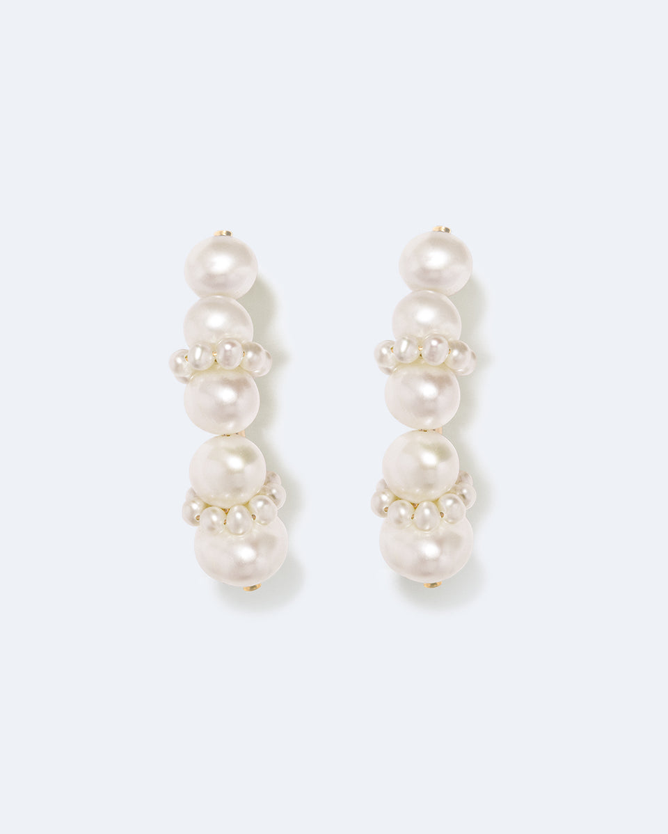 P251 - Grimpants d'oreilles Perle et Vermeil en Or Recyclé