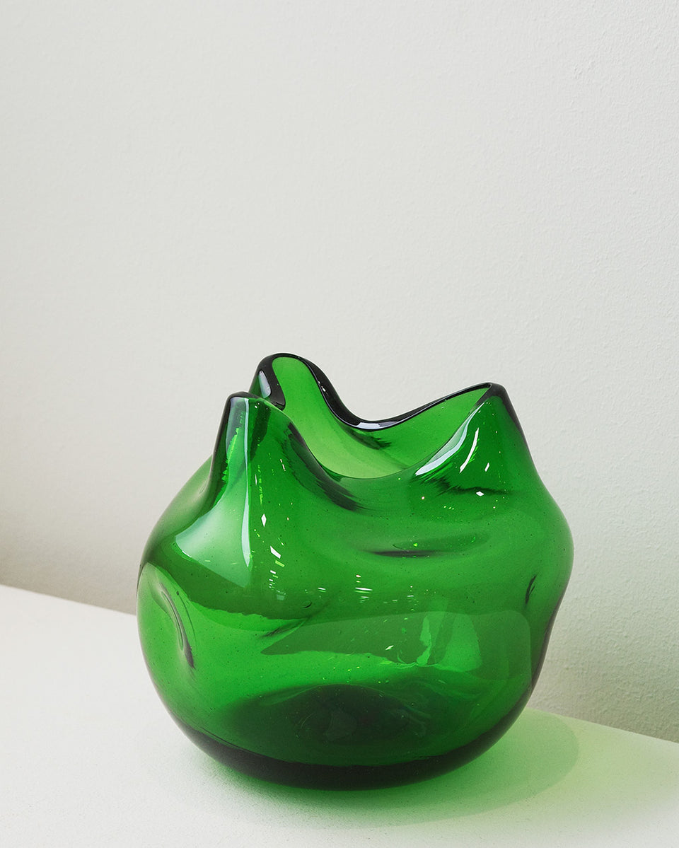 The Bubble to End all Bubbles - Recycled Glass Vase in Green