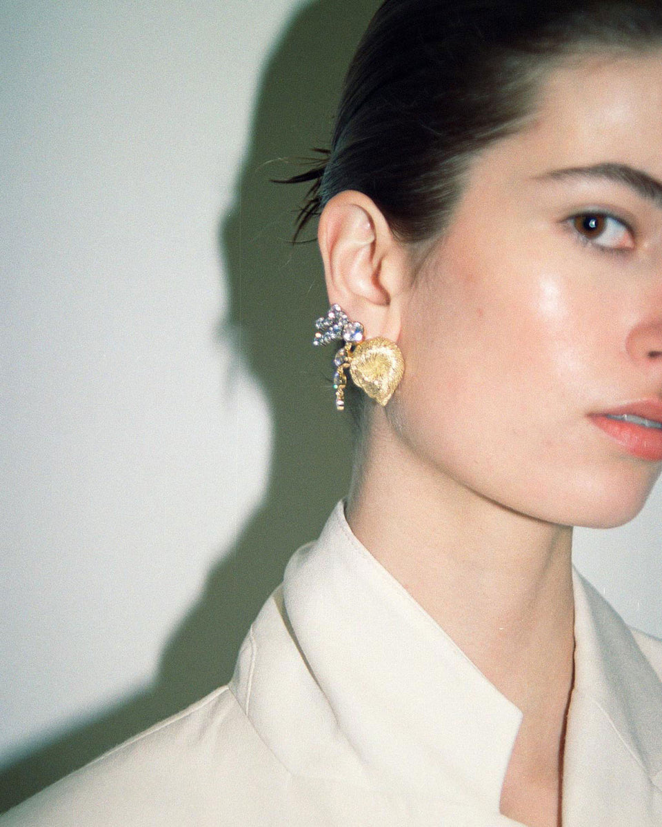 Light of the Past II - Cubic Zirconia and Gold Vermeil Earrings