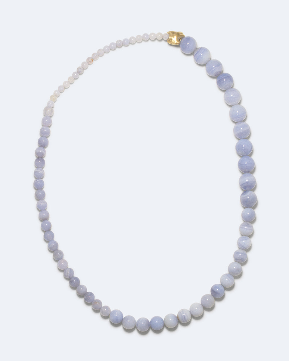 Tidelands - Blue Lace Agate and Recycled Gold Vermeil Necklace