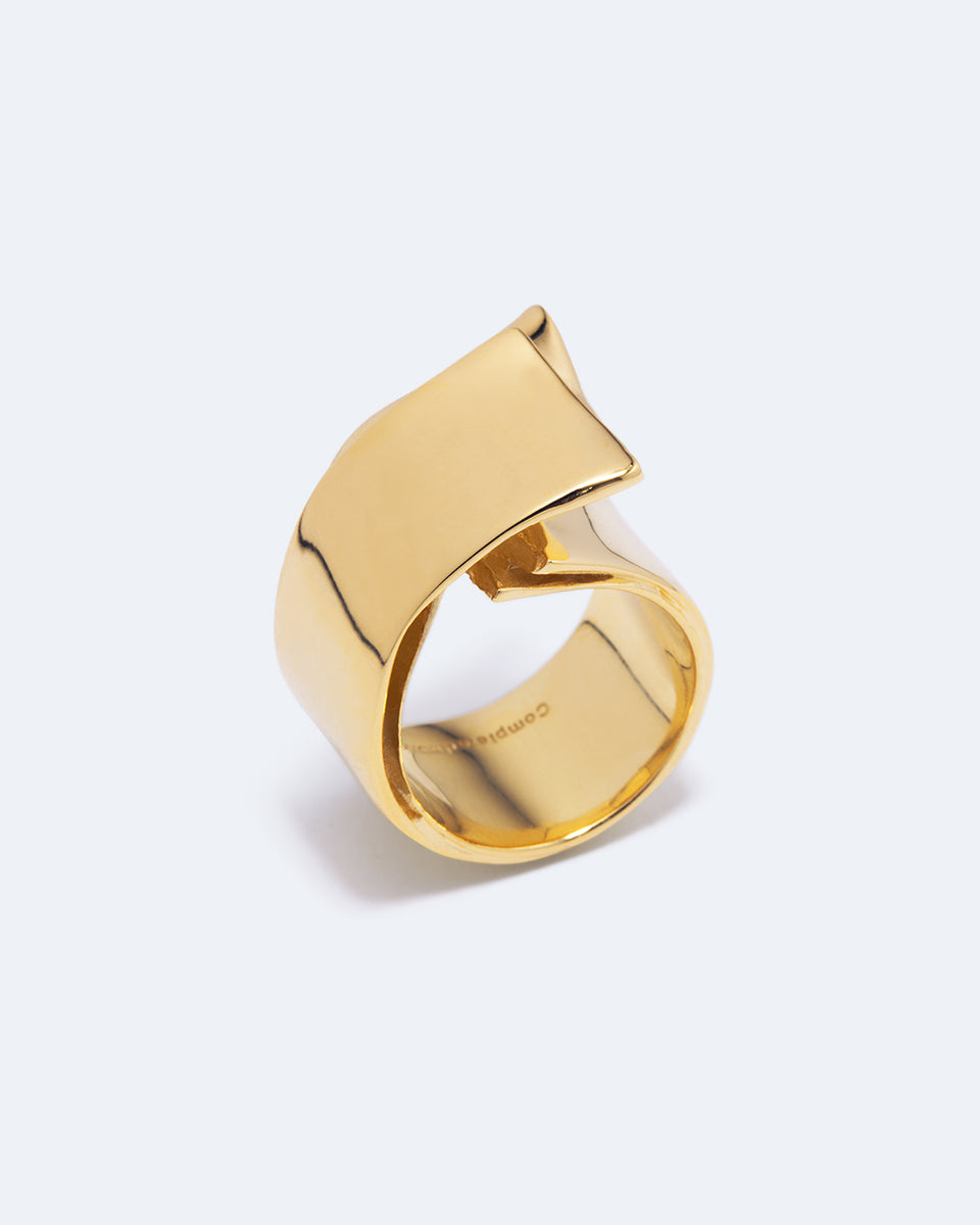 Enveloppe détrempée - Bague plaquée or