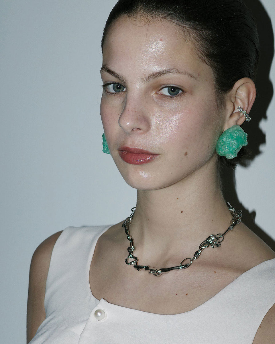Myth II - Zirconia and Recycled Silver Ear Cuff