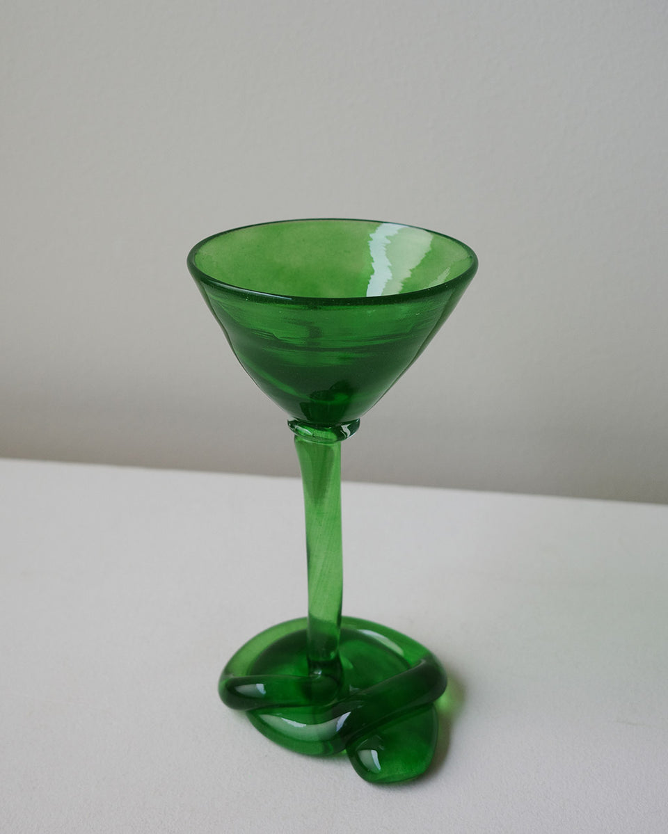 Thaw - Recycled Martini Glass in Leaf Green