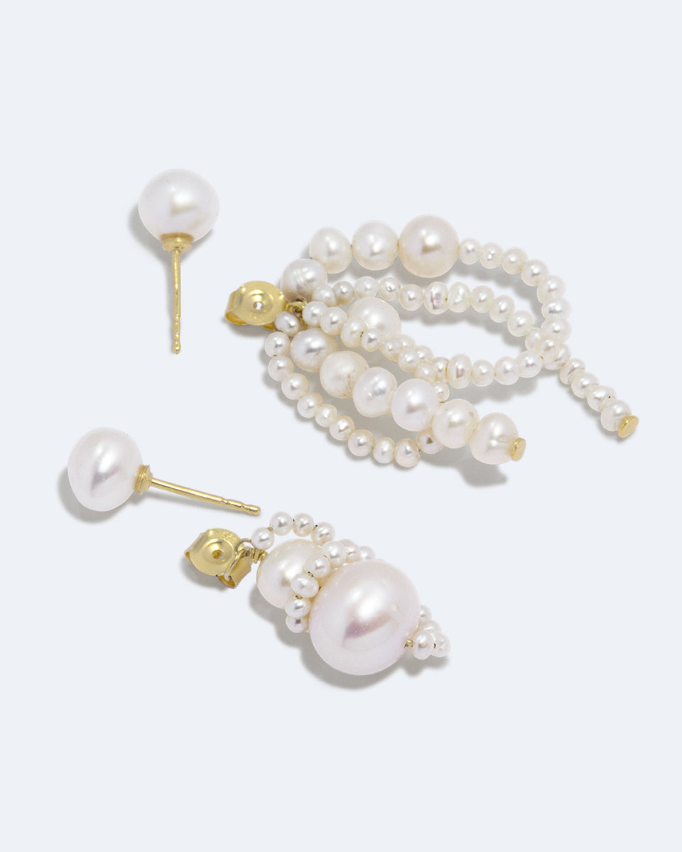 A Slow Sunday in Somerset - Pearl and Recycled Gold Vermeil Earrings