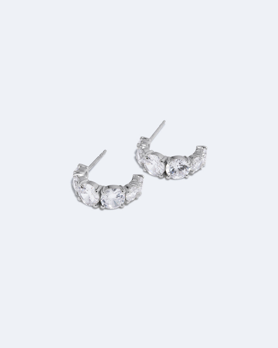 Bright Hours - Zirconia and Recycled Silver Earrings