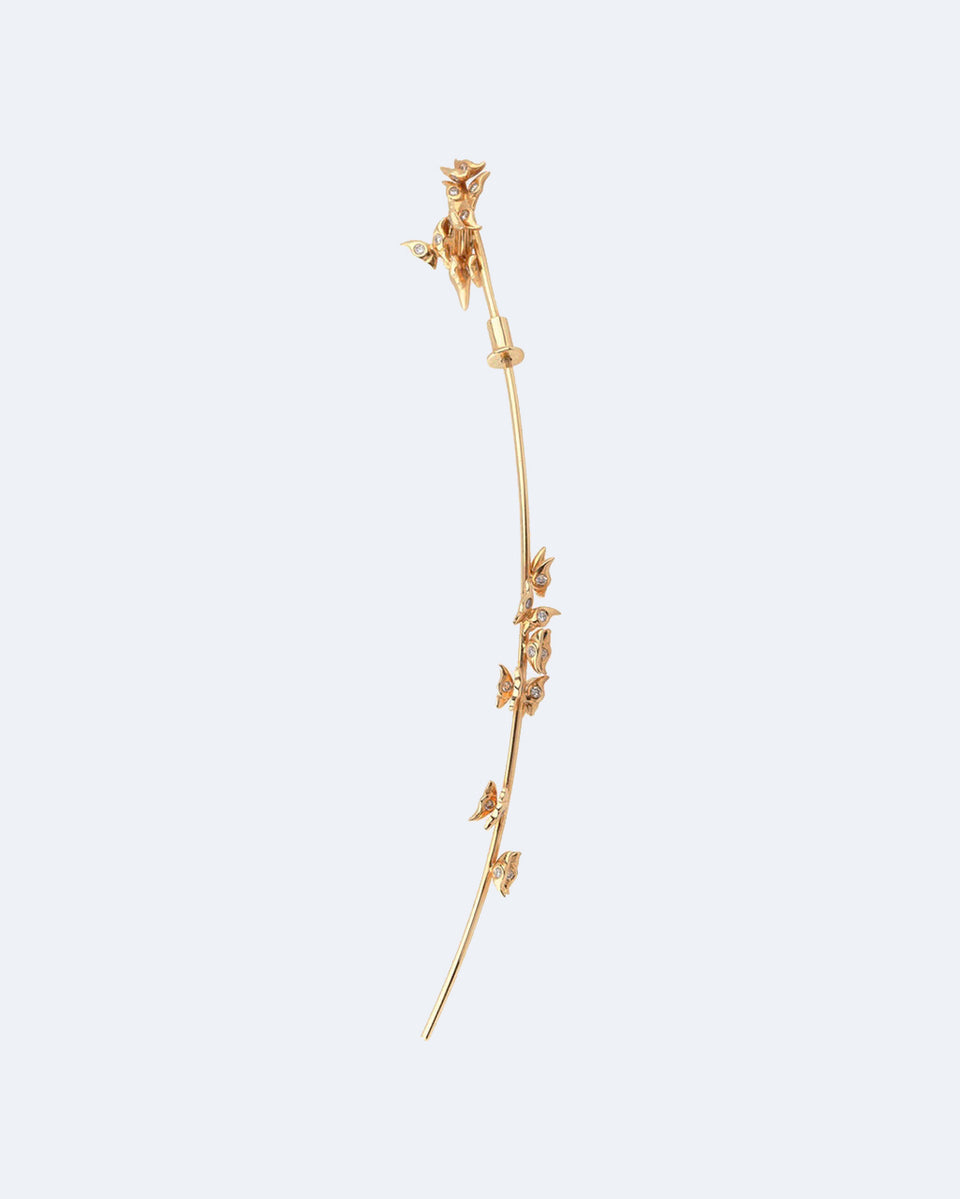 L'envolée de papillons - Boucles d'oreilles en or jaune 18 carats et diamants