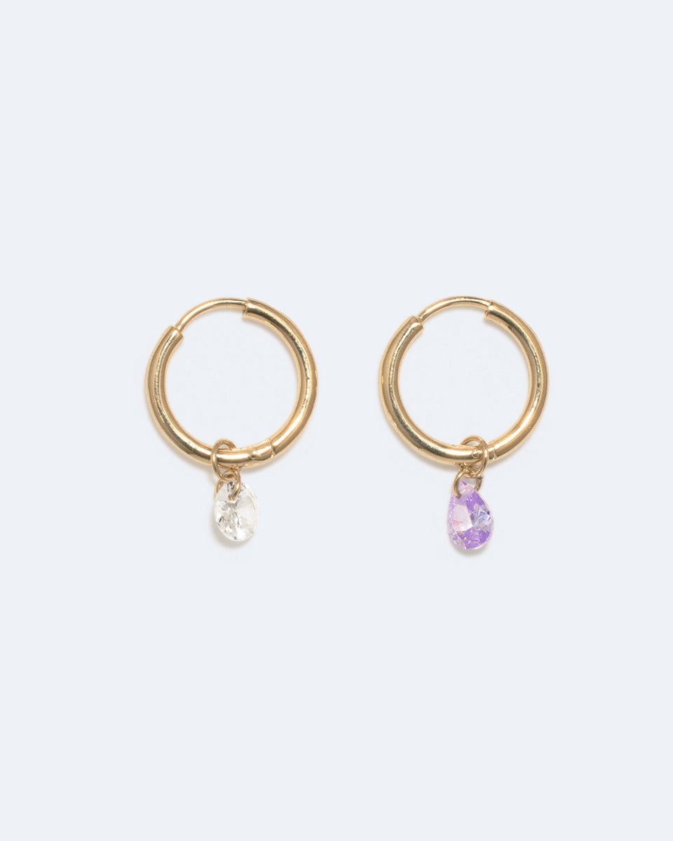 Quelle Alouette ! - Boucles d'oreilles en oxyde de zirconium et vermeil