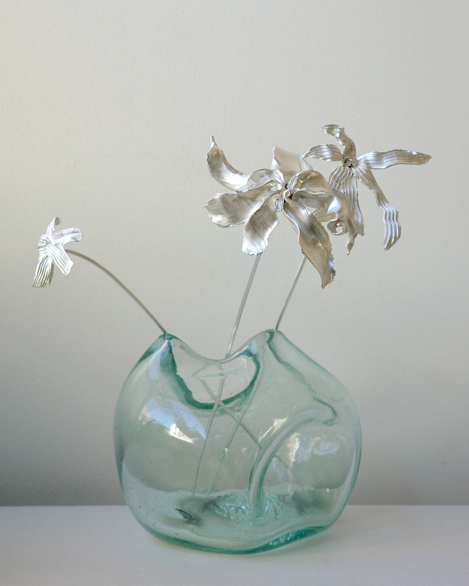 L65 - Set of 3 Flower Ornament in Silver