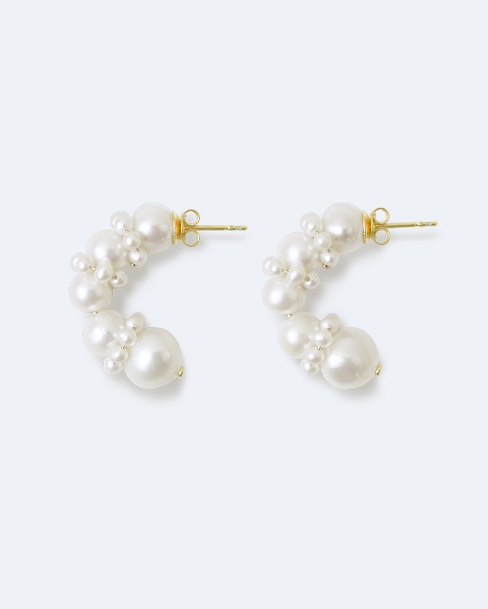 P246 - Boucles d'oreilles perle et vermeil en or recyclé