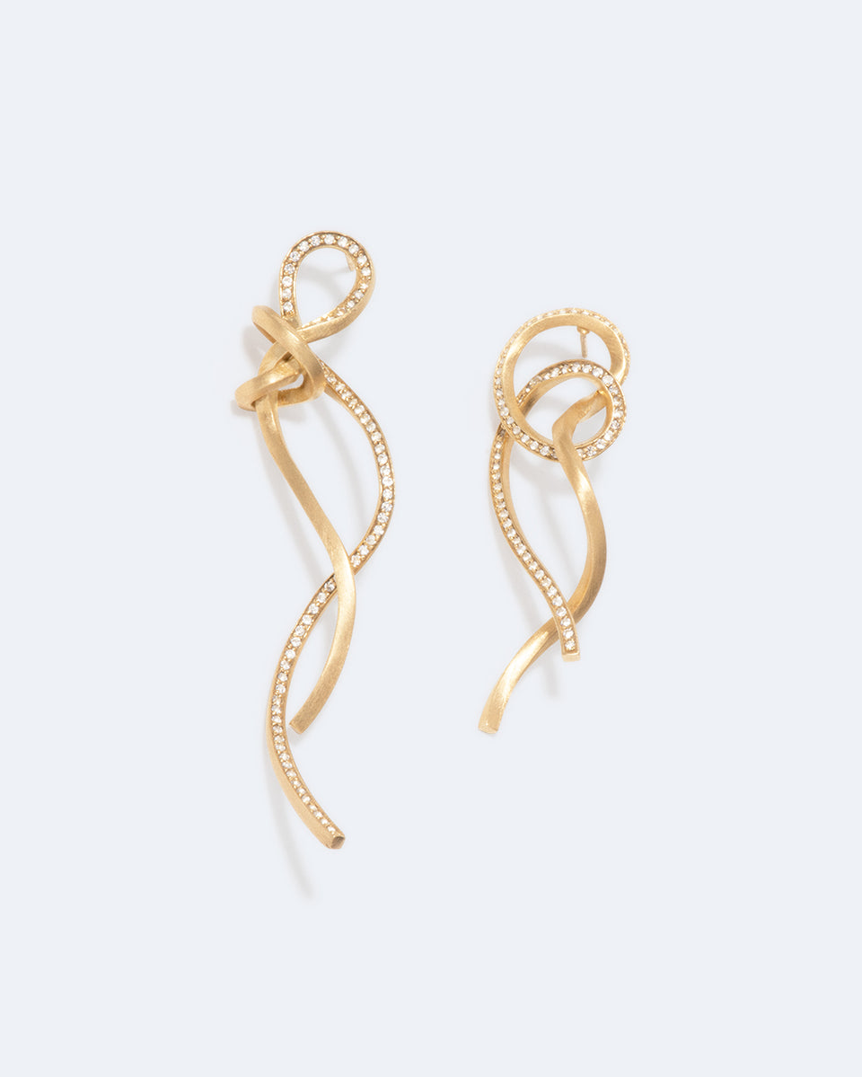 Thread II - White Topaz and Gold Vermeil Earrings