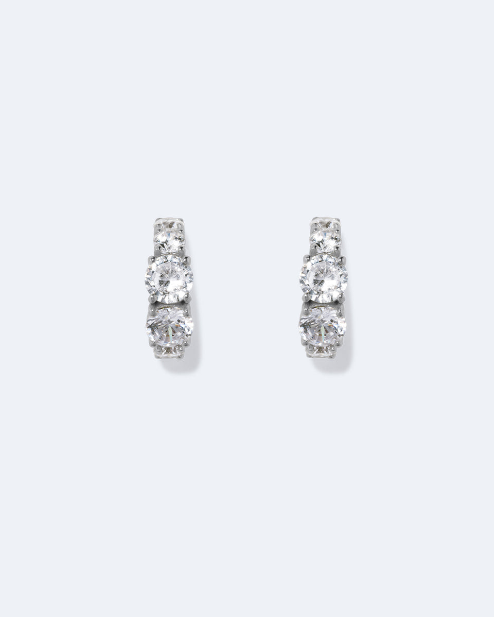 Bright Hours - Zirconia and Recycled Silver Earrings