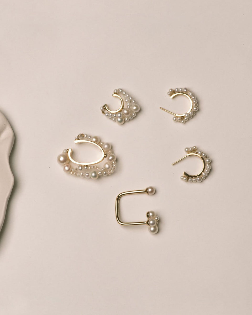 Stratus - Boucles d'oreilles perle et vermeil