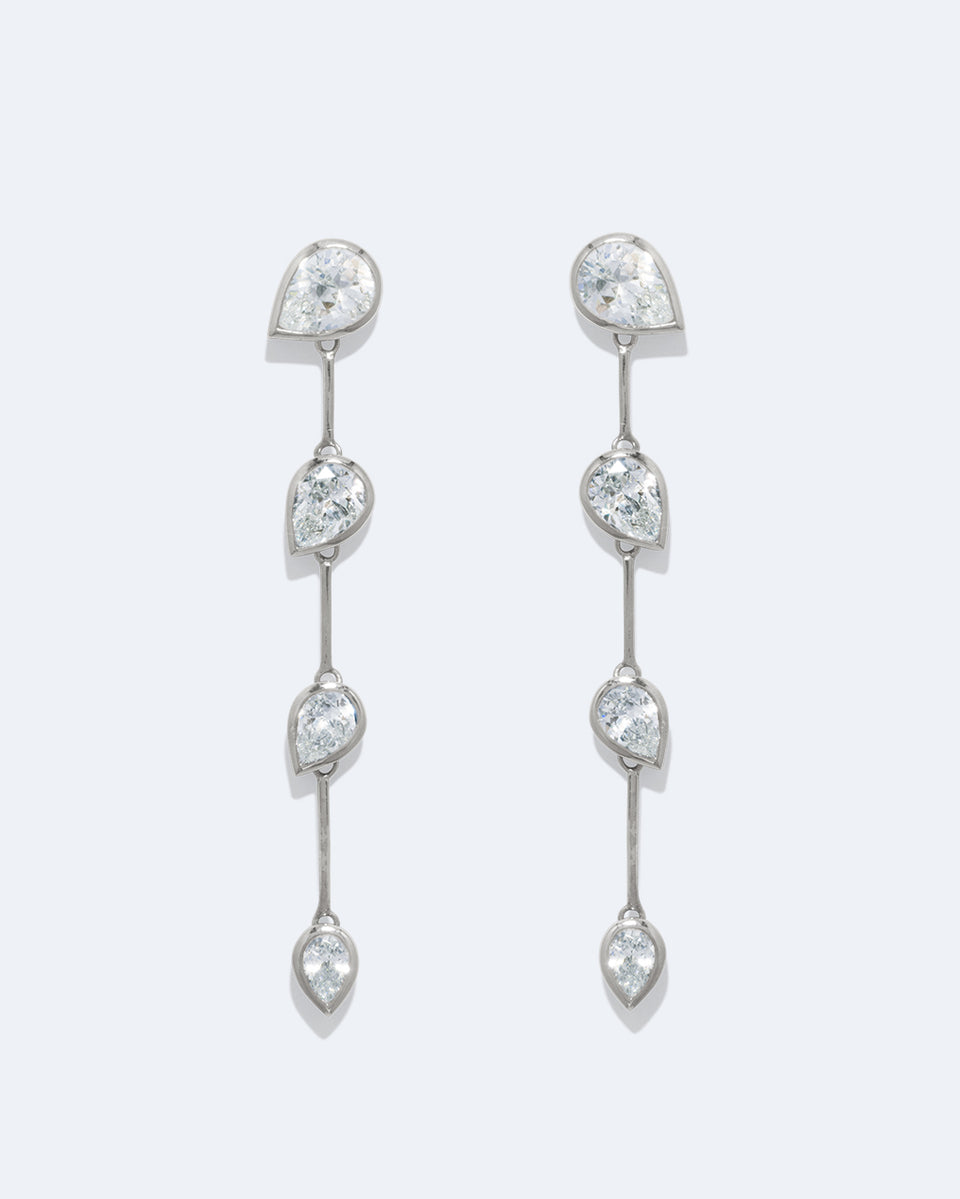 Against The Current - Zirconia and Recycled Silver Earrings