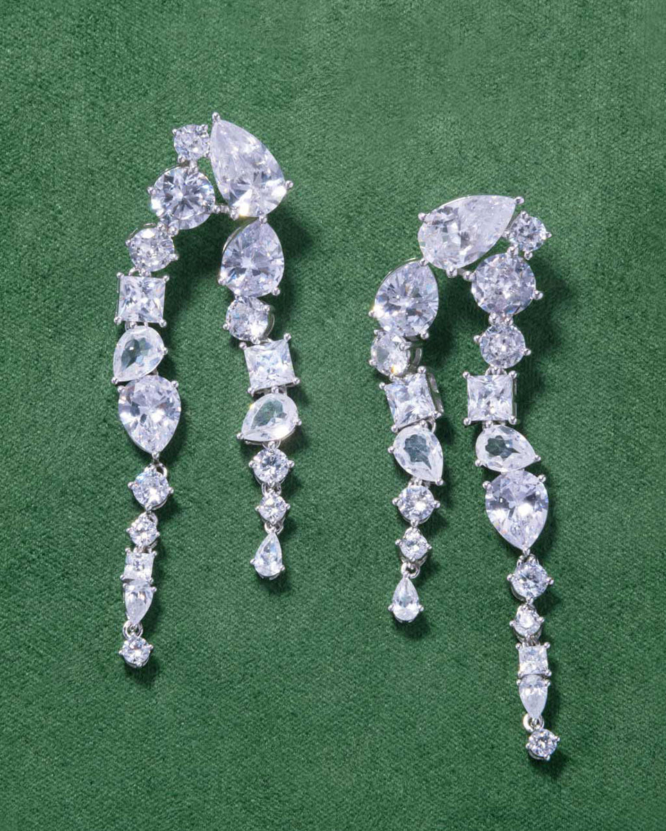 Corus - Zirconia and Recycled Silver Earrings