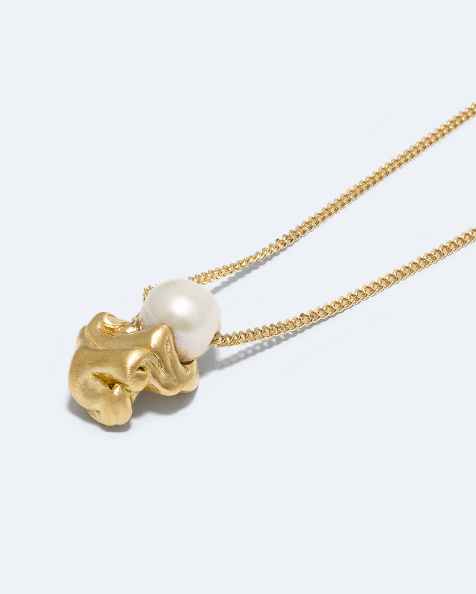 Pendentif "Notsobig" Crumple – Vermeil Perle et Or