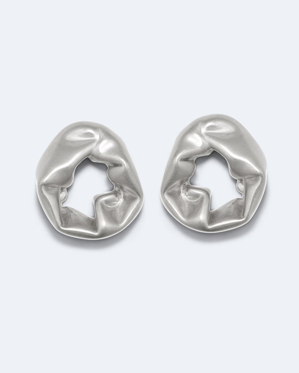 Scrunch - Recycled Silver Earrings