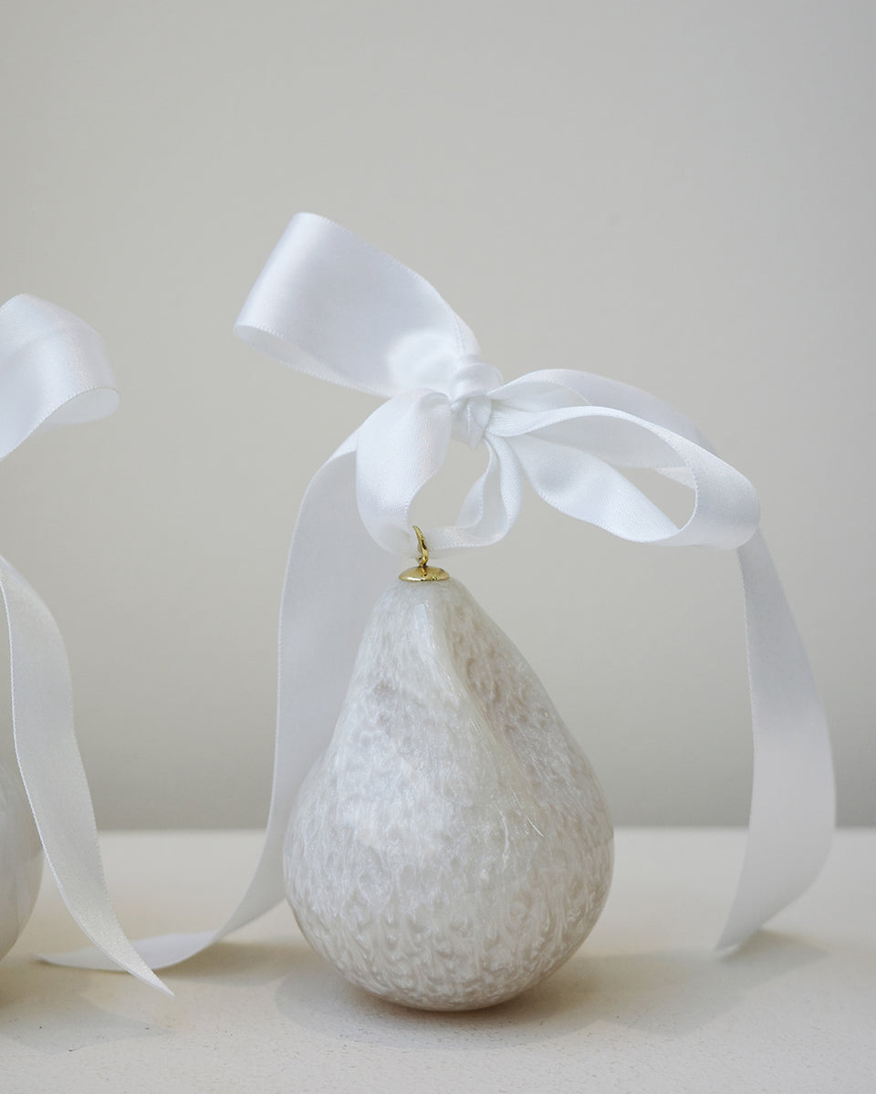 Husband Number Six? Tree Ornaments - Set of 3 Bio Resin Baubles in Pearlescent White/Pink
