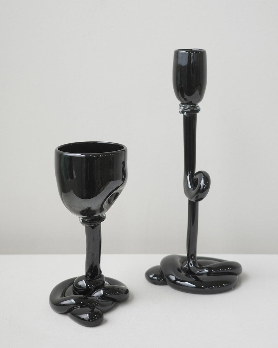 Thaw - Recycled Wine Glass in Black