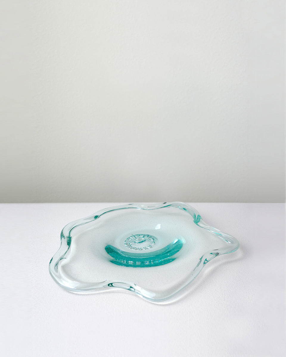 Pond - Small Recycled Glass Side Plate in Clear