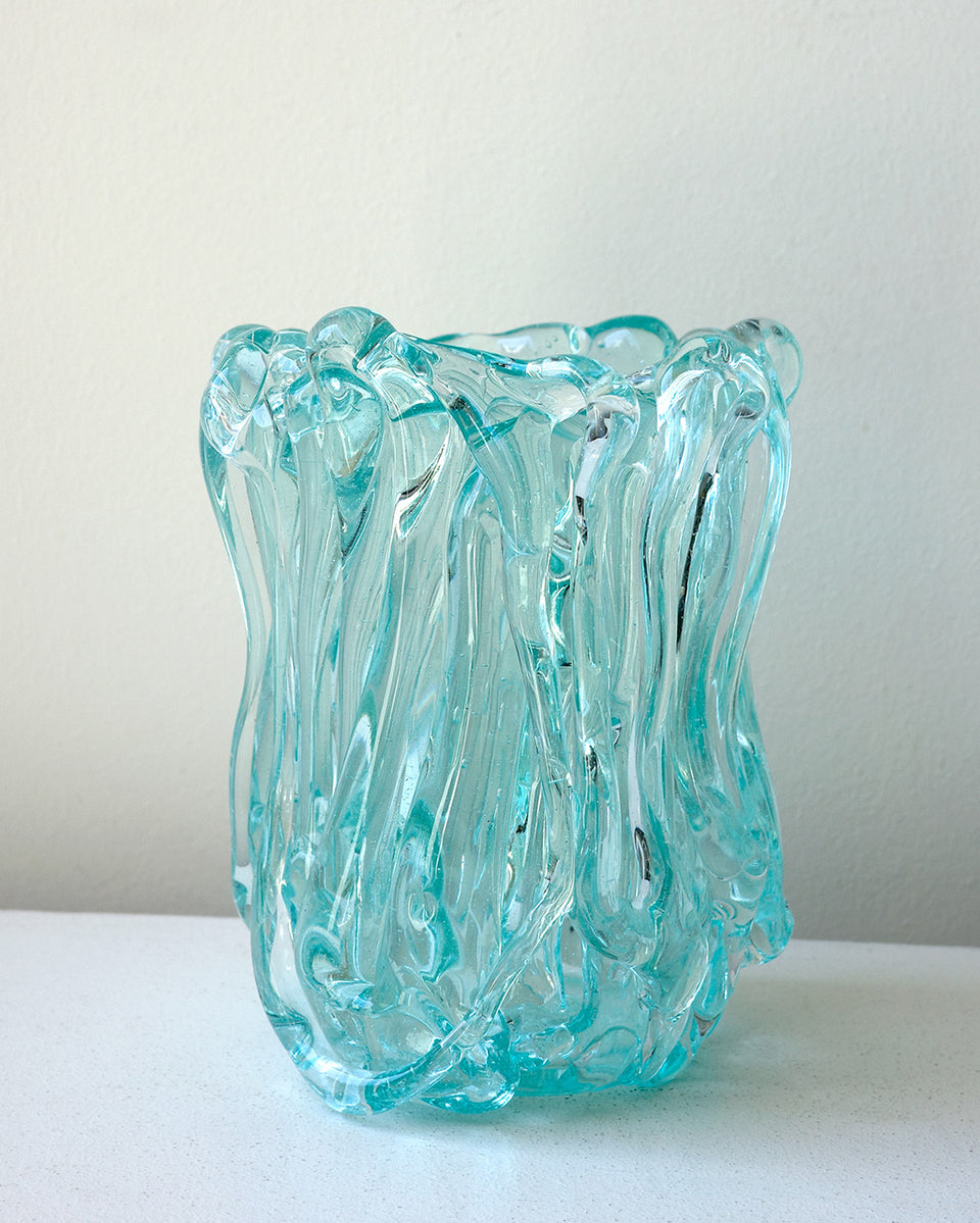 Wintering - Recycled Glass Medium Vase in Clear
