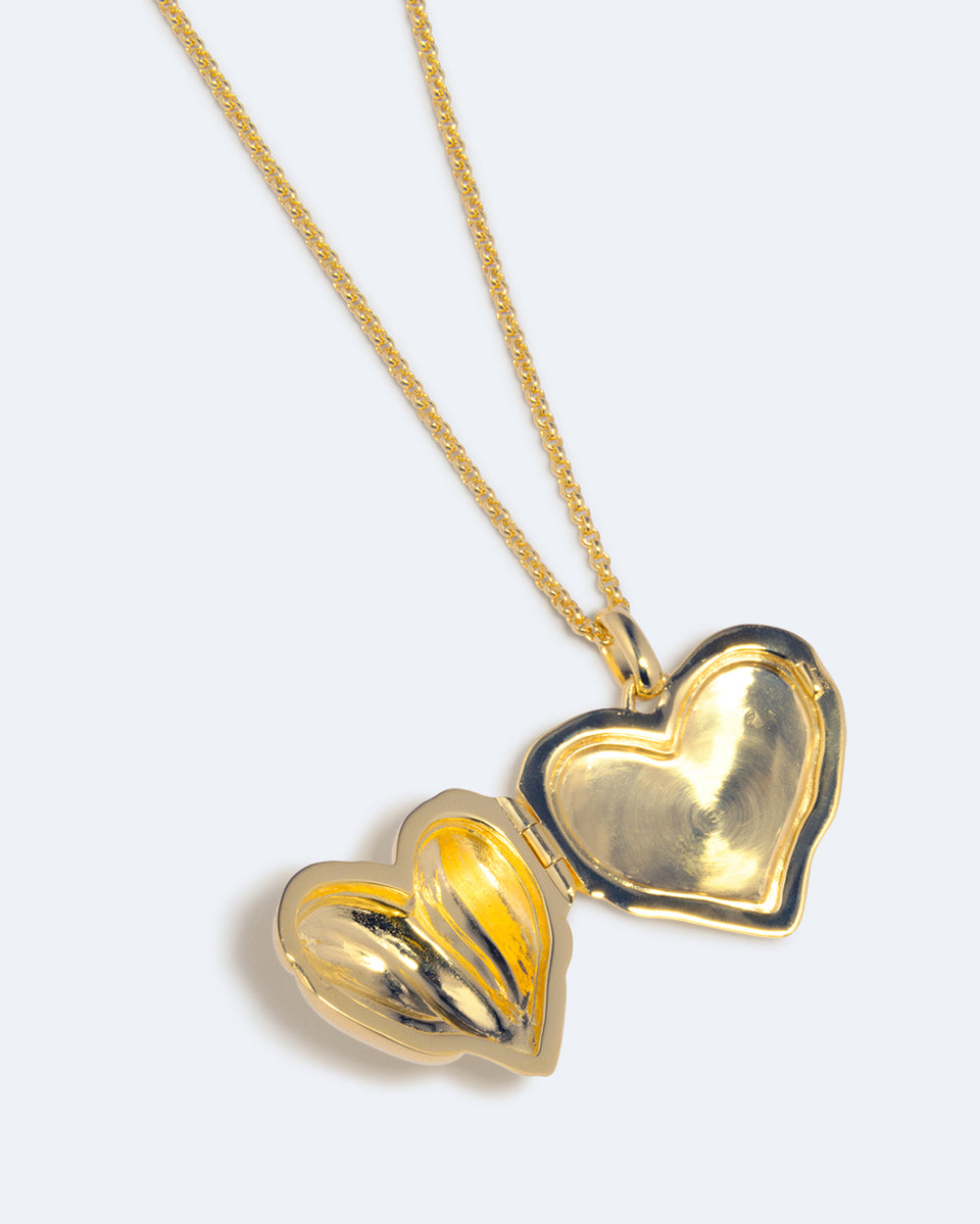 Médaillon Cœur - Pendentif en Vermeil d'Or Recyclé